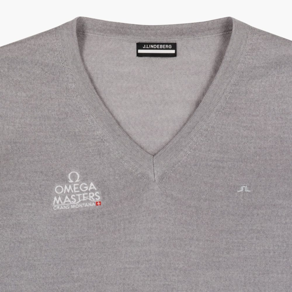 J.LINDEBERG - V-Neck Pullover (grey) – Omega Masters Edition - Image 2