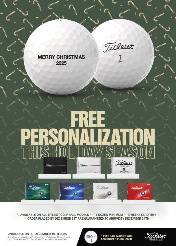 Titleist Holiday Free Personalization 2025