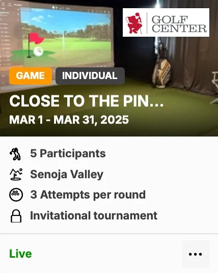 CLOSE TO THE PIN “MARZO”

💰 Vinci fino a 2000 punti Golf Center (pari a 175 CHF di credito sull’app di Golf Center!) 📲

Come funziona?
Gioca e avvicinati il più possibile alla buca!

#trackman #trackmangolf #closetothepin #golfchallenge